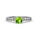 2 - Siena 1.35 ctw Peridot (6.50 mm) Accented Natural Round Diamonds Marquise and Dot Shape Bridal Set Ring  