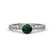 2 - Siena 1.05 ctw Emerald (6.50 mm) Accented Natural Round Diamonds Marquise and Dot Shape Bridal Set Ring  