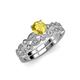 1 - Siena 1.20 ctw Yellow Sapphire (6.00 mm) Accented Natural Round Diamonds Marquise and Dot Shape Bridal Set Ring  