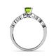 5 - Siena 1.35 ctw Peridot (6.50 mm) Accented Natural Round Diamonds Marquise and Dot Shape Bridal Set Ring  