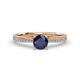 2 - Sian 1.41 ctw Blue Sapphire (6.50 mm) Accented Natural Diamonds Bridal Set Ring  