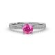 2 - Sian 1.36 ctw Pink Sapphire (6.000 mm) Accented Natural Diamonds Bridal Set Ring  
