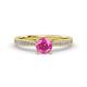 2 - Sian 1.36 ctw Pink Sapphire (6.000 mm) Accented Natural Diamonds Bridal Set Ring  