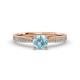2 - Sian 1.28 ctw Aquamarine (6.50 mm) Accented Natural Diamonds Bridal Set Ring  