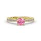 2 - Sian 1.28 ctw Pink Tourmaline (6.50 mm) Accented Natural Diamonds Bridal Set Ring  