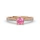 2 - Sian 1.28 ctw Pink Tourmaline (6.50 mm) Accented Natural Diamonds Bridal Set Ring  