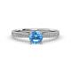 2 - Sian 1.36 ctw Blue Topaz (6.50 mm) Accented Natural Diamonds Bridal Set Ring  