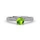 2 - Sian 1.51 ctw Peridot (6.50 mm) Accented Natural Diamonds Bridal Set Ring  