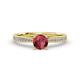 2 - Sian 1.41 ctw Rhodolite Garnet (6.50 mm) Accented Natural Diamonds Bridal Set Ring  