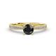 2 - Sian 1.91 ctw Black Diamond (6.50 mm) Accented Natural Diamonds Bridal Set Ring  
