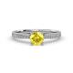 2 - Sian 1.36 ctw Yellow Sapphire (6.000 mm) Accented Natural Diamonds Bridal Set Ring  