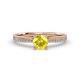 2 - Sian 1.36 ctw Yellow Sapphire (6.000 mm) Accented Natural Diamonds Bridal Set Ring  