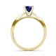 4 - Sian 1.41 ctw Blue Sapphire (6.50 mm) Accented Natural Diamonds Bridal Set Ring  