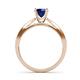 4 - Sian 1.41 ctw Blue Sapphire (6.50 mm) Accented Natural Diamonds Bridal Set Ring  