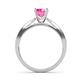 4 - Sian 1.36 ctw Pink Sapphire (6.000 mm) Accented Natural Diamonds Bridal Set Ring  