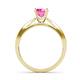 4 - Sian 1.36 ctw Pink Sapphire (6.000 mm) Accented Natural Diamonds Bridal Set Ring  
