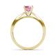 4 - Sian 1.28 ctw Pink Tourmaline (6.50 mm) Accented Natural Diamonds Bridal Set Ring  