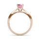 4 - Sian 1.28 ctw Pink Tourmaline (6.50 mm) Accented Natural Diamonds Bridal Set Ring  