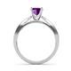 4 - Sian 1.28 ctw Amethyst (6.50 mm) Accented Natural Diamonds Bridal Set Ring  