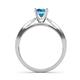 4 - Sian 1.36 ctw Blue Topaz (6.50 mm) Accented Natural Diamonds Bridal Set Ring  