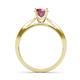 4 - Sian 1.41 ctw Rhodolite Garnet (6.50 mm) Accented Natural Diamonds Bridal Set Ring  