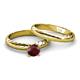 4 - Eudora 1.05 ct Classic Red Garnet Solitaire Bridal Set Ring 
