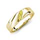 4 - Amani Round Yellow Diamond Angled Brushed and Polished Finish Men Three Stone Wedding Band (6 mm) 