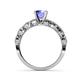 4 - Laine 1.08 ctw Classic Tanzanite (6.50 mm) Accented Round Natural Diamonds Marquise Shape Bridal Set Ring  