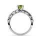 4 - Laine 1.26 ctw Classic Peridot (6.50 mm) Accented Round Natural Diamonds Marquise Shape Bridal Set Ring  