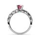 4 - Laine 1.16 ctw Classic Rhodolite Garnet (6.50 mm) Accented Round Natural Diamonds Marquise Shape Bridal Set Ring  