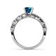 4 - Laine 1.16 ctw Classic Blue Diamond (6.50 mm) Accented Round Natural Diamonds Marquise Shape Bridal Set Ring  