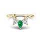 1 - Amina 0.52 ctw Pear Shape Emerald Accented Lab Grown Diamonds Curved Wedding Band 