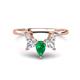 1 - Amina 0.52 ctw Pear Shape Emerald Accented Lab Grown Diamonds Curved Wedding Band 