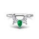 1 - Amina 0.52 ctw Pear Shape Emerald Accented Lab Grown Diamonds Curved Wedding Band 