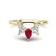 1 - Amina 0.58 ctw Pear Shape Ruby Accented Lab Grown Diamonds Curved Wedding Band 