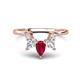 1 - Amina 0.58 ctw Pear Shape Ruby Accented Lab Grown Diamonds Curved Wedding Band 
