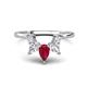 1 - Amina 0.58 ctw Pear Shape Ruby Accented Lab Grown Diamonds Curved Wedding Band 