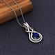 3 - Amanda 5.00 mm Round Blue Sapphire Solitaire Infinity Love Knot Pendant Necklace 