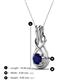 4 - Amanda 5.00 mm Round Blue Sapphire Solitaire Infinity Love Knot Pendant Necklace 