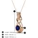 4 - Amanda 5.00 mm Round Blue Sapphire Solitaire Infinity Love Knot Pendant Necklace 