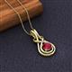 3 - Amanda 5.00 mm Round Ruby Solitaire Infinity Love Knot Pendant Necklace 