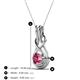 4 - Amanda 5.00 mm Round Pink Tourmaline Solitaire Infinity Love Knot Pendant Necklace 