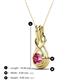 4 - Amanda 5.00 mm Round Pink Tourmaline Solitaire Infinity Love Knot Pendant Necklace 