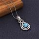 3 - Amanda 5.00 mm Round Blue Topaz Solitaire Infinity Love Knot Pendant Necklace 