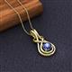 3 - Amanda 5.00 mm Round Iolite Solitaire Infinity Love Knot Pendant Necklace 