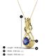 4 - Amanda 5.00 mm Round Iolite Solitaire Infinity Love Knot Pendant Necklace 