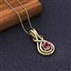 3 - Amanda 5.00 mm Round Rhodolite Garnet Solitaire Infinity Love Knot Pendant Necklace 