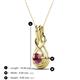 4 - Amanda 5.00 mm Round Rhodolite Garnet Solitaire Infinity Love Knot Pendant Necklace 