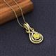 3 - Amanda 5.00 mm Round Yellow Sapphire Solitaire Infinity Love Knot Pendant Necklace 