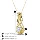 4 - Amanda 5.00 mm Round White Sapphire Solitaire Infinity Love Knot Pendant Necklace 
